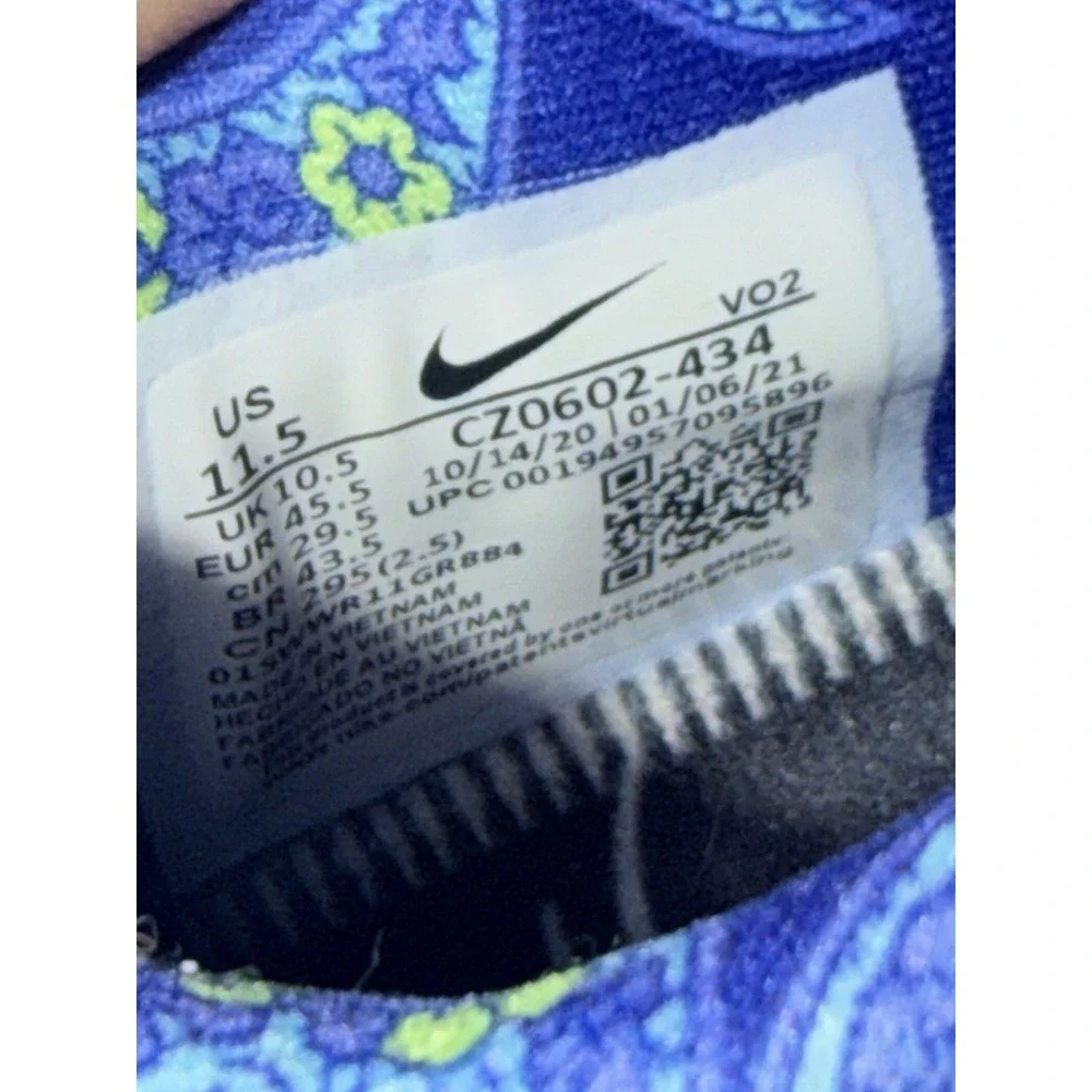 NIKE Metcon 6 AMP Paisley Mens Size 11.5 Blue Trainers Athletic Shoes Sneakers